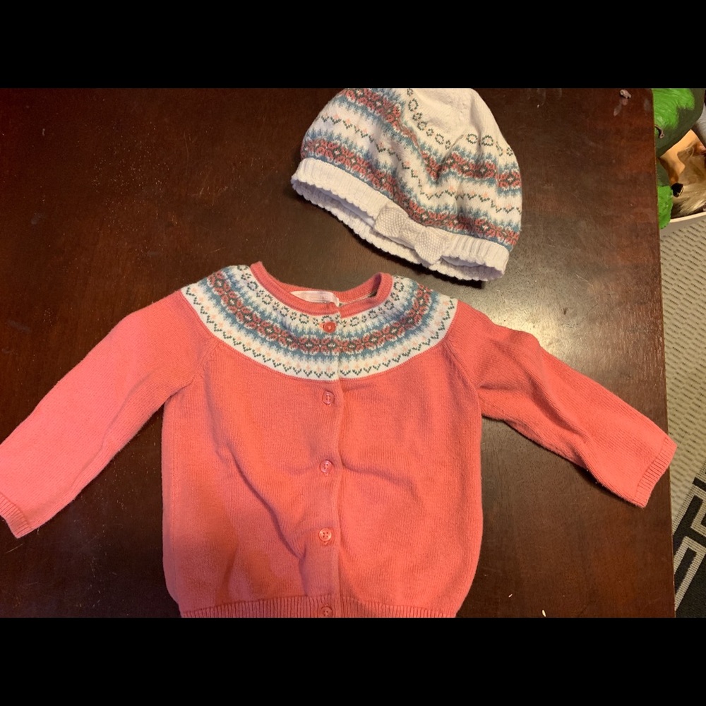 Janie & Jack Sweater & Hat Set 12-18 months